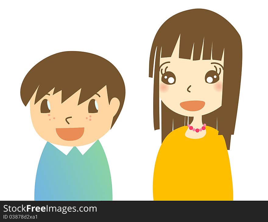 Brother and Sister in vector format