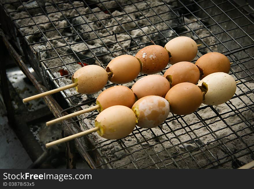 Egg on grill