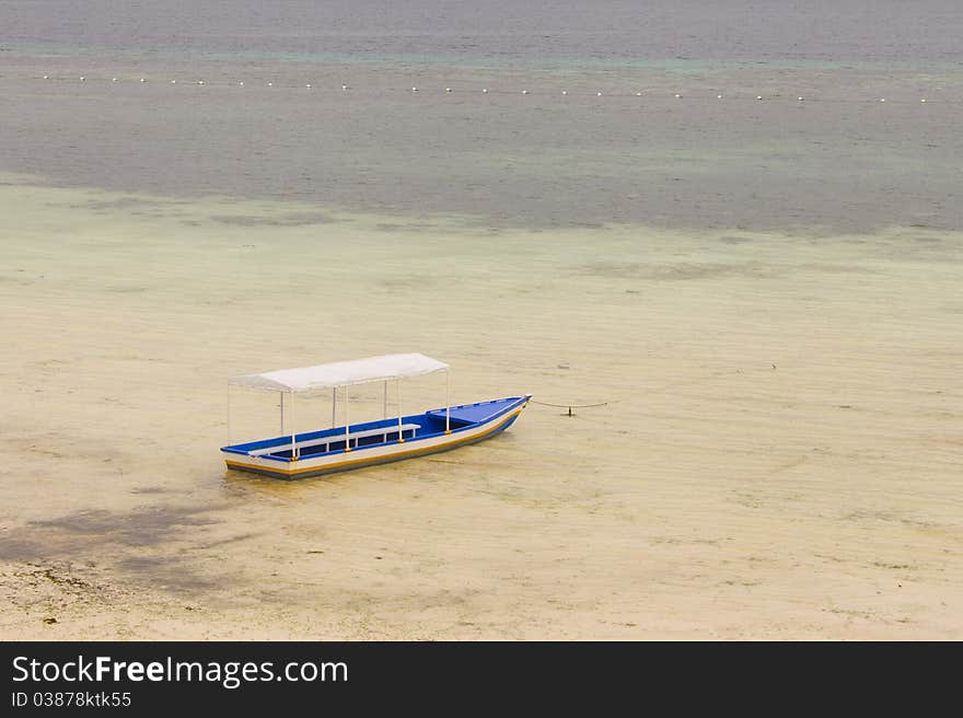 Beautiful boat on the sand seashore. Beautiful boat on the sand seashore