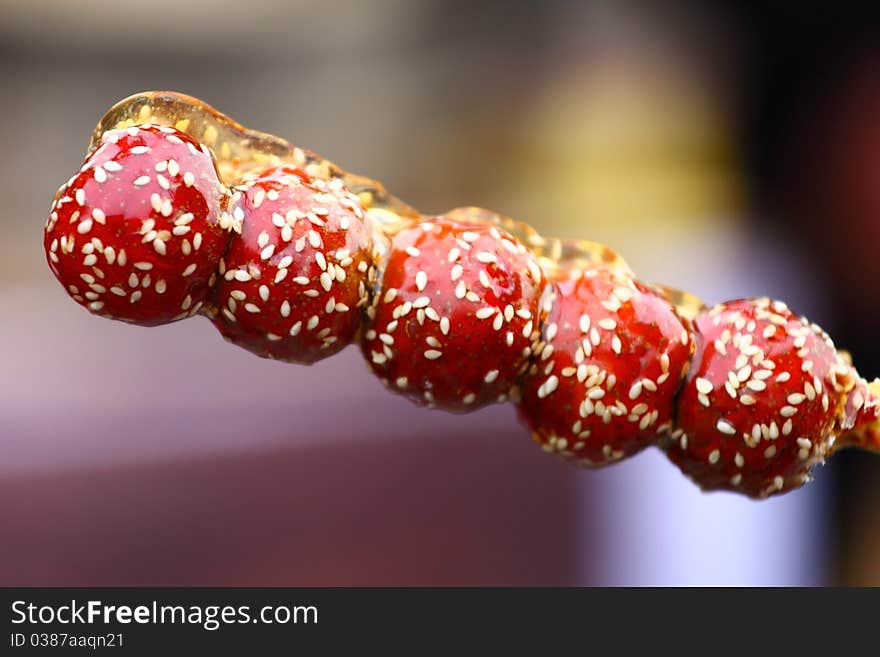 Bing Tang Hulu (Candied hawthorn in a Stick)