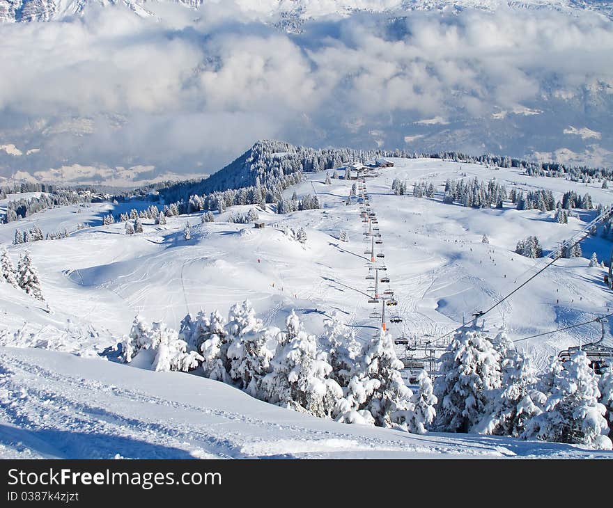 Skiing slope