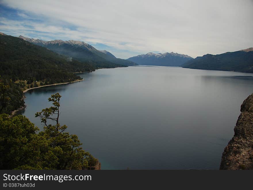 Lake shore and mountains