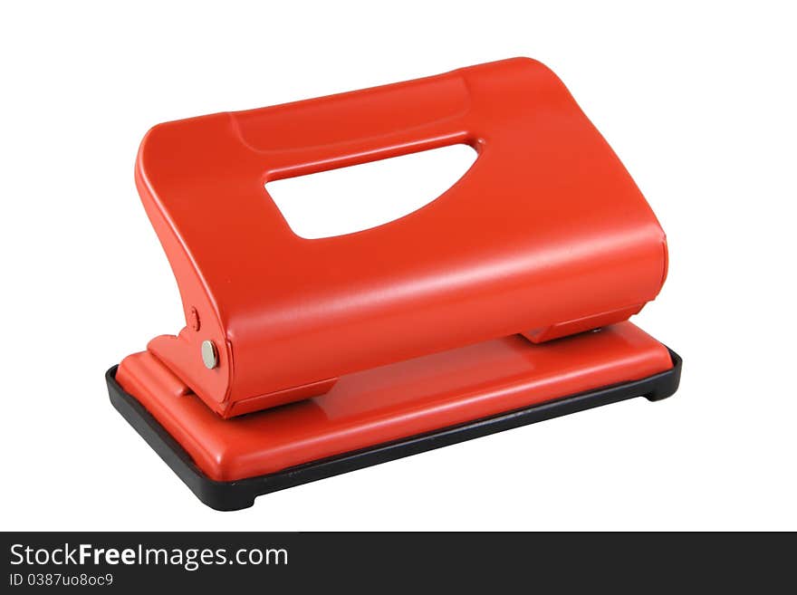 Hole puncher on white background