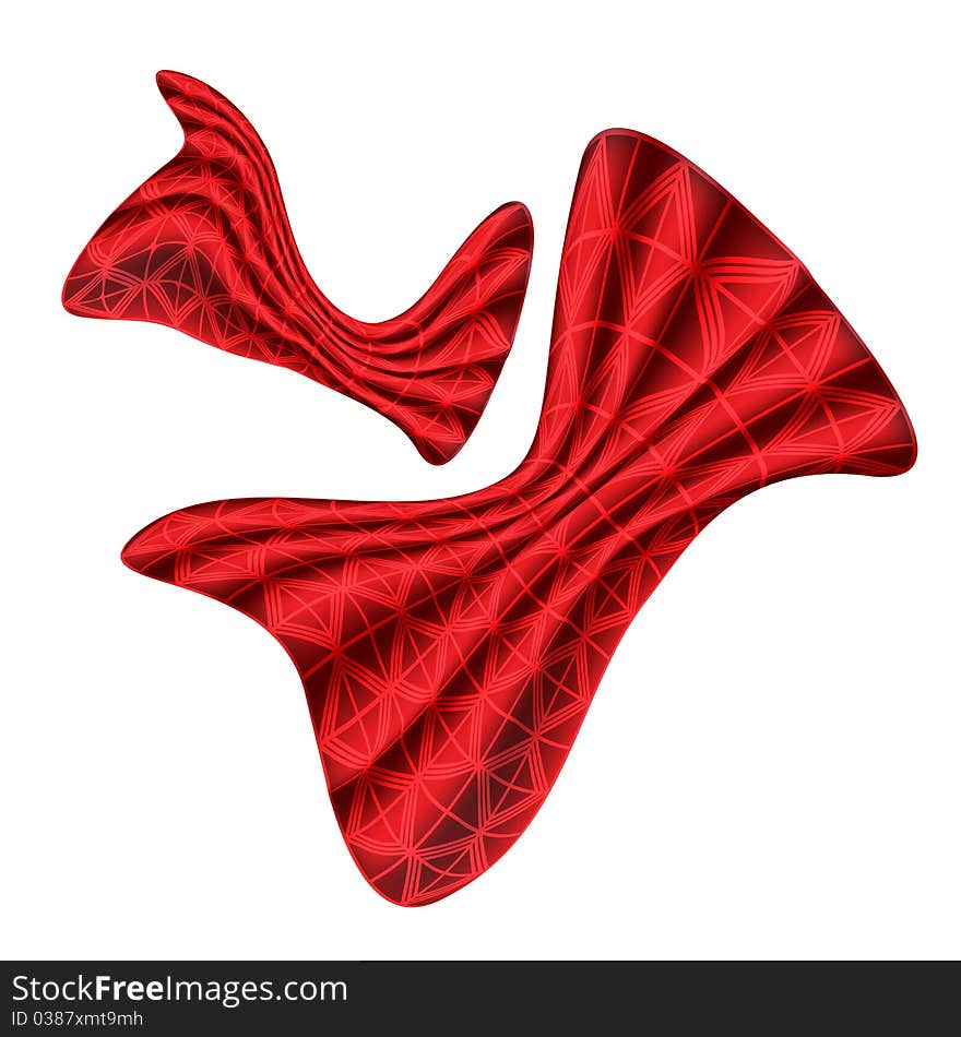 Piece of red silk fabric