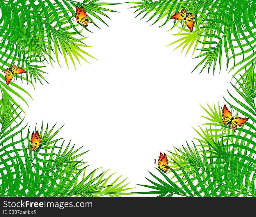 Beautiful leafson the background illustration for a design