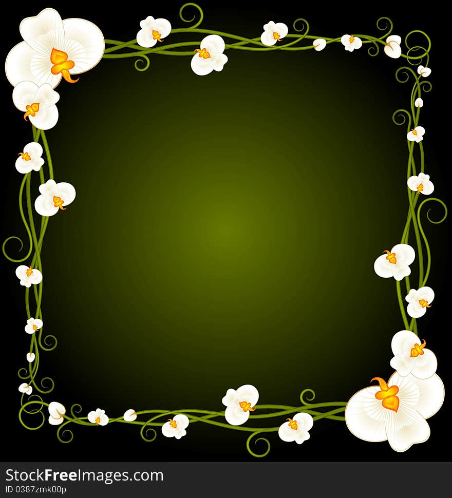 Background with beautiful flowers illustration for a design. Background with beautiful flowers illustration for a design