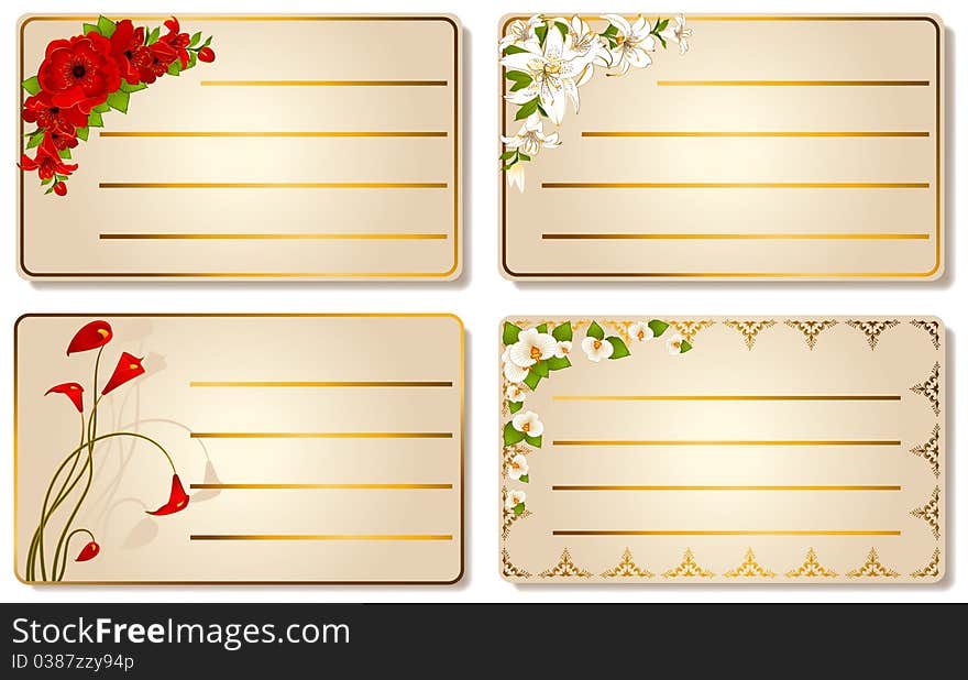 Abstract visiting-card with beautiful flowers