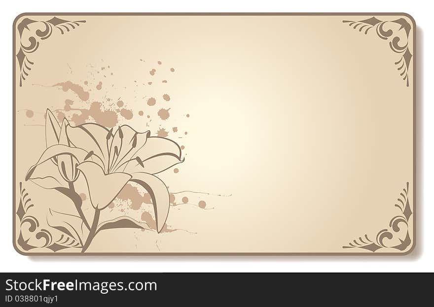 Abstract visiting-card with beautiful flowers