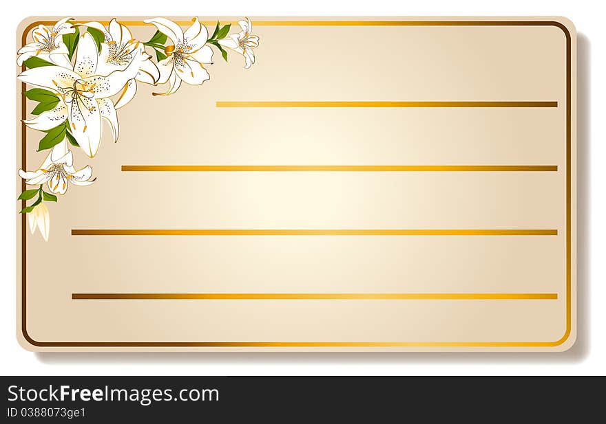 Abstract visiting-card with beautiful flowers