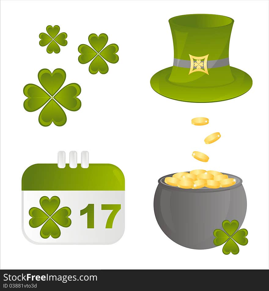 Set of 4 st. patrick's day icons