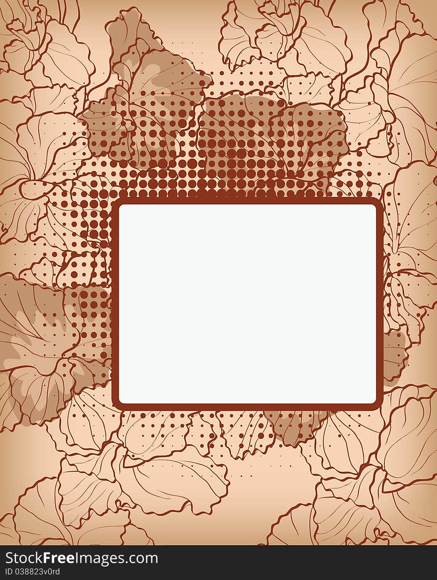 Vintage background with decorative flowers