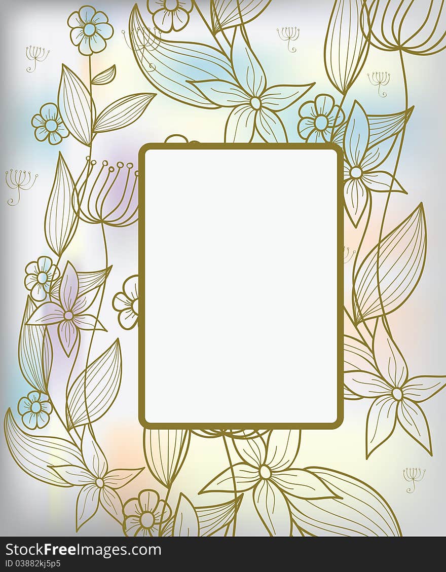 Background with decorative pastel flowers. Background with decorative pastel flowers