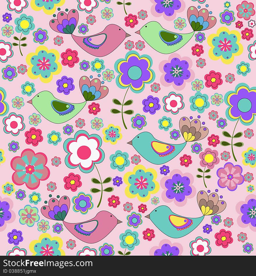 Floral seamless background. Vector eps10 illustration