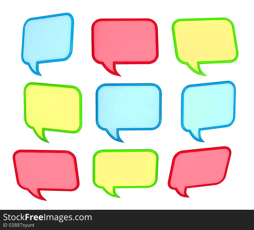 3d colored speech bubbles