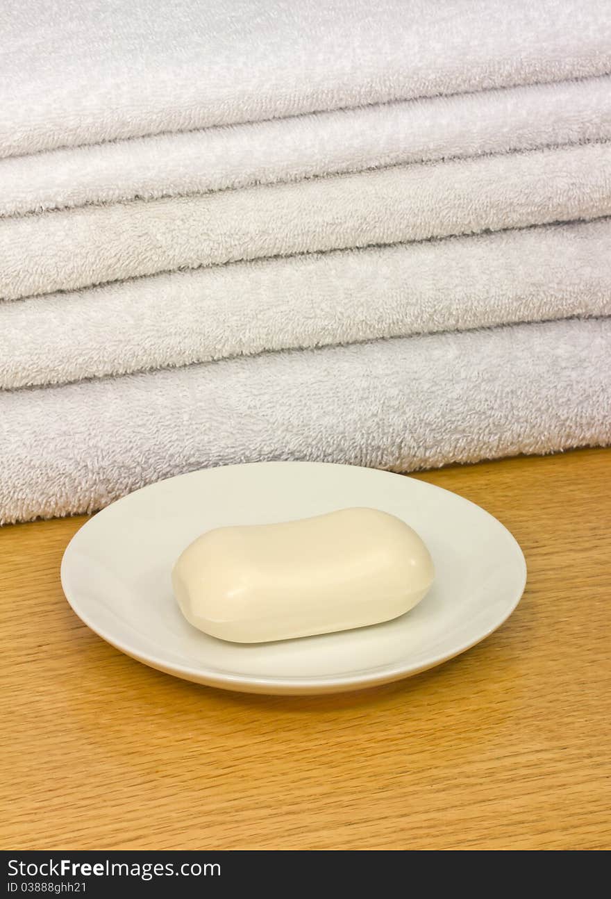 Towel With Soap In Dish