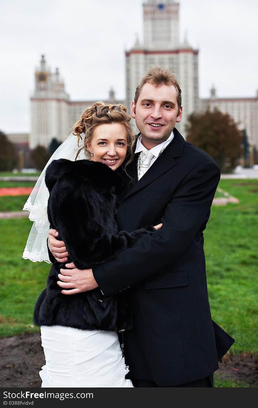 Romantic couple bride and groom