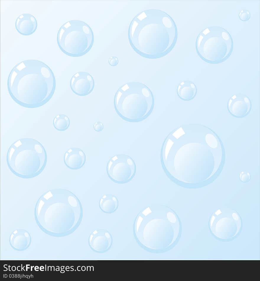 Blue background with glossy bubbles. Blue background with glossy bubbles