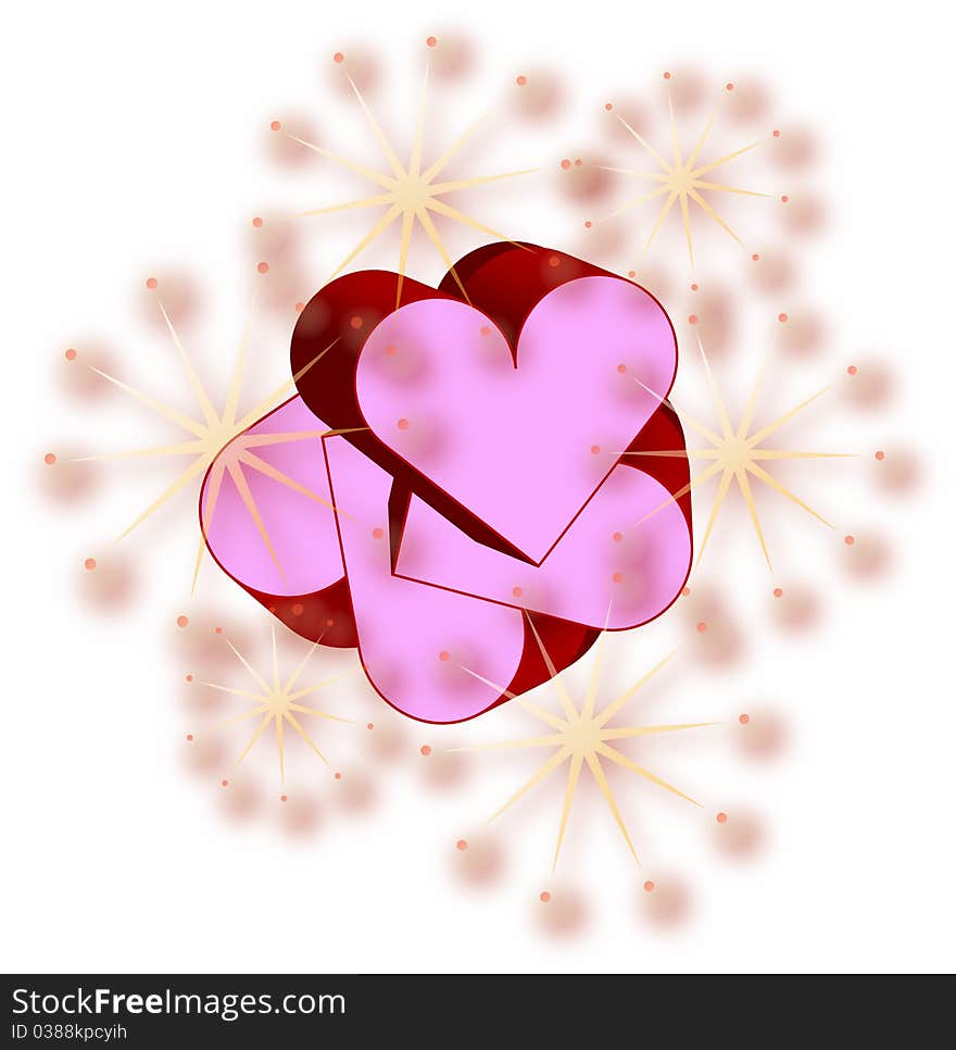 Pink valentines heart it design