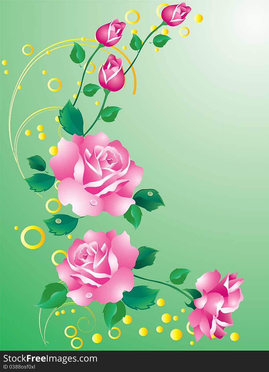 Abstract Background With Roses.