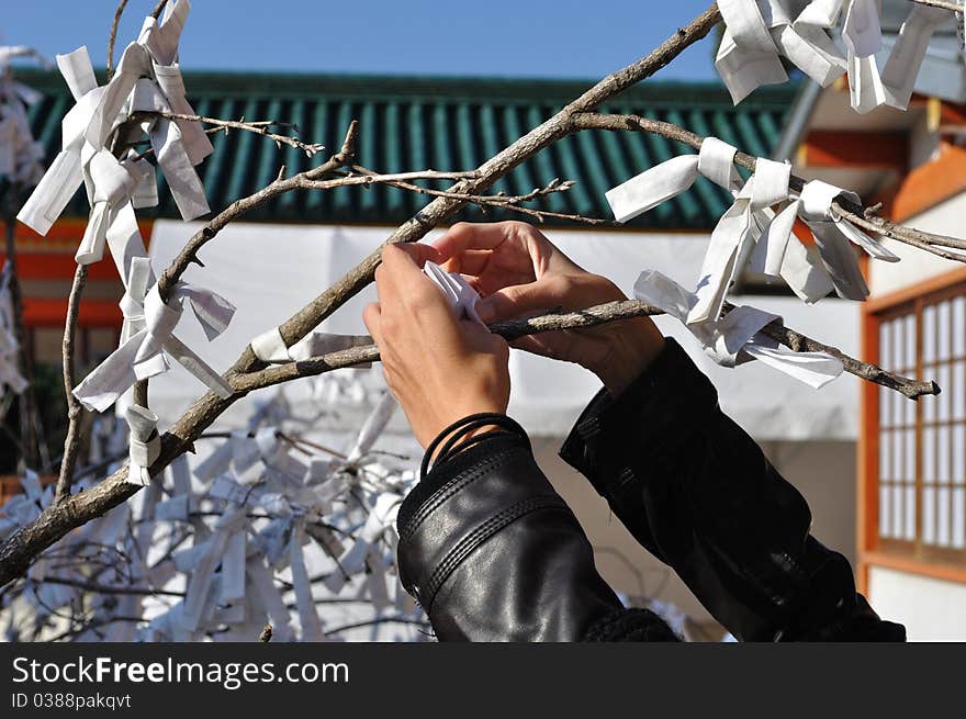 Tying a divination to a tree