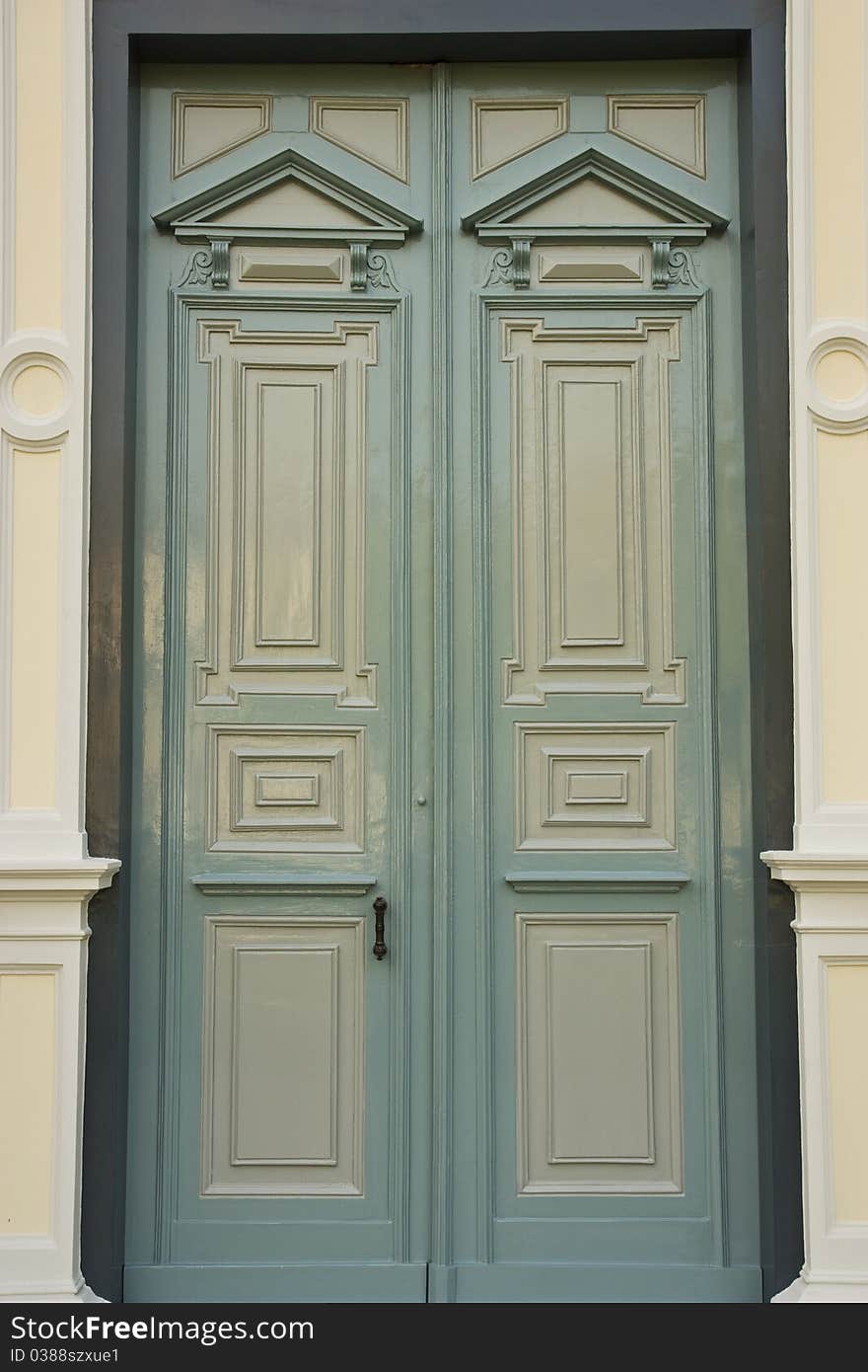 Ancient doors at old house in Asian