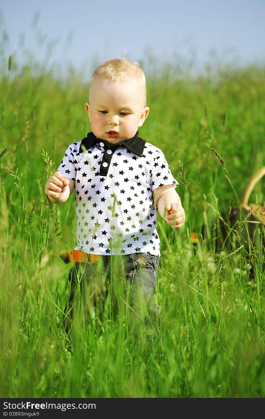 Boy in grass