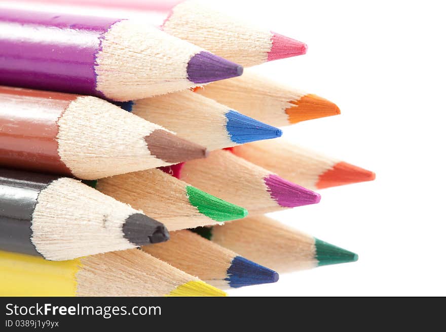 Crayon on white background