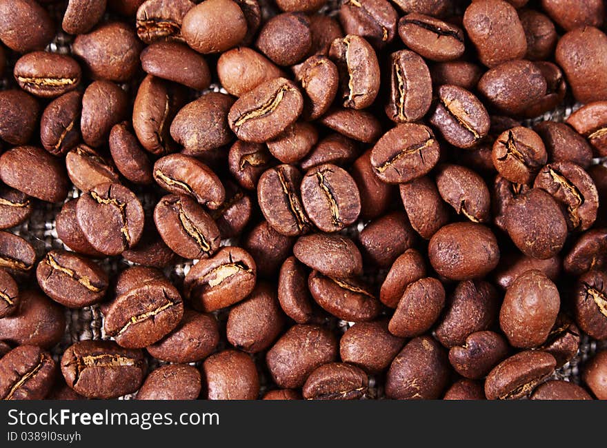 Coffee texture. Close-up, horizontal