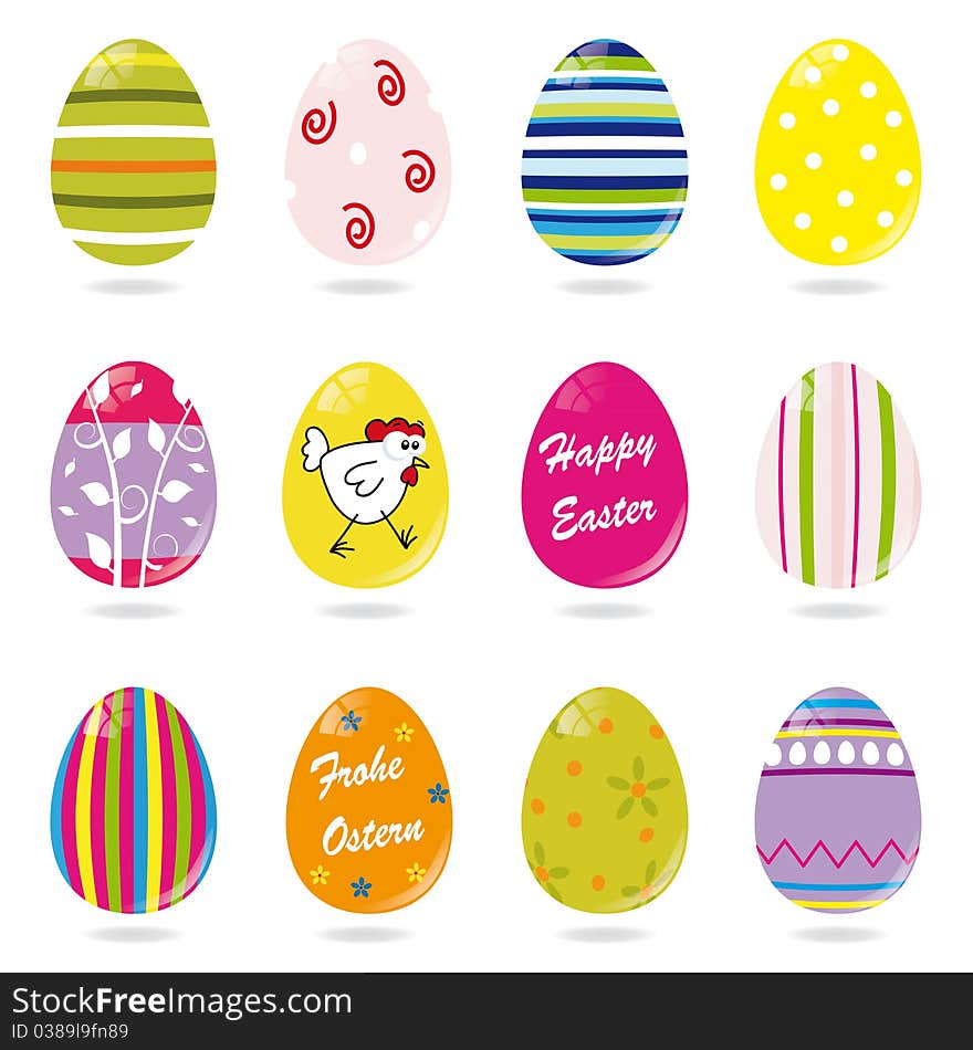 Set of easter eggs