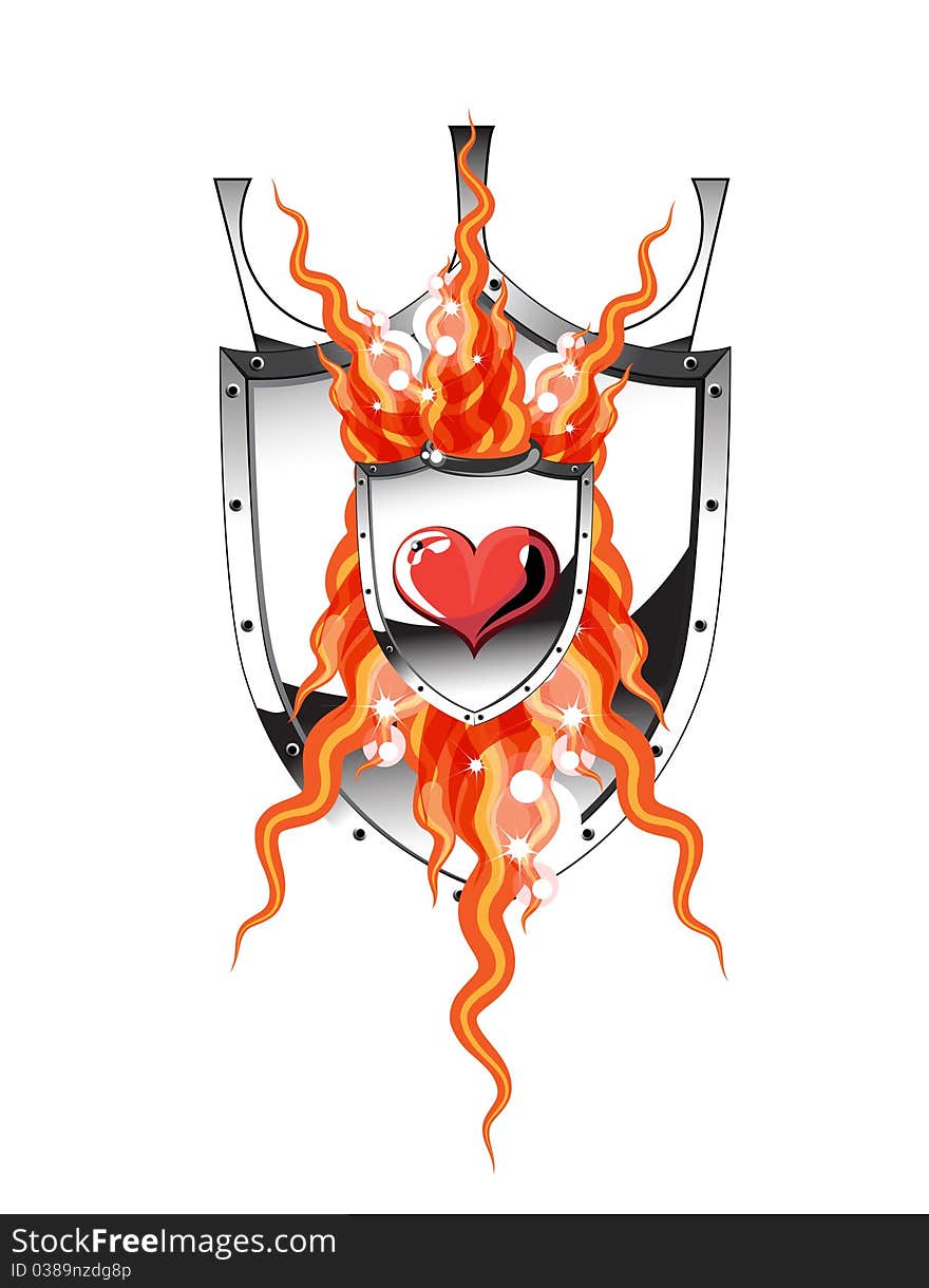 Heart Flame Shield