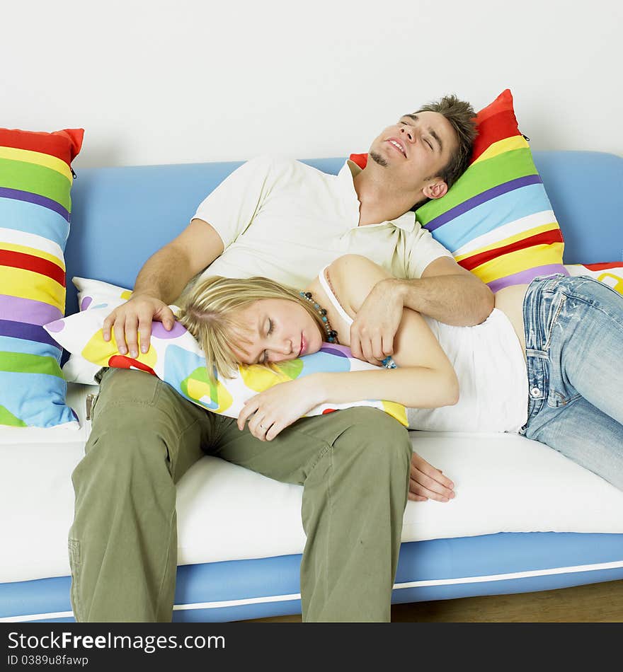 Couple on sofa