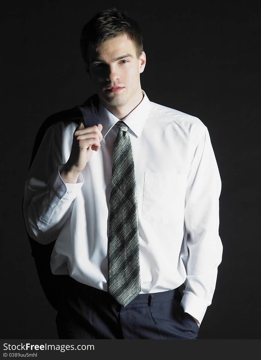 Portrait of serious young businessman