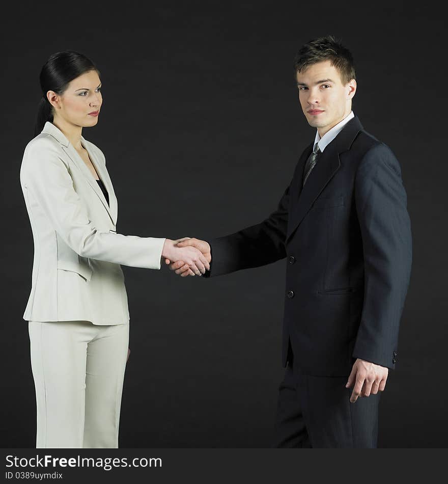 Portrait of businessman with businesswoman. Portrait of businessman with businesswoman