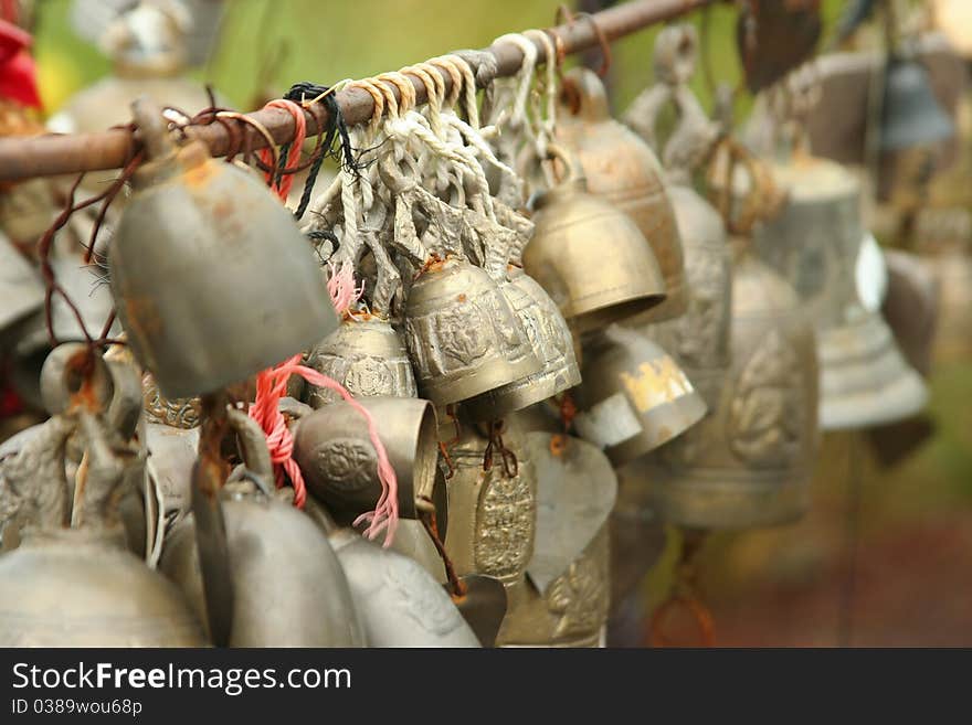 Bells at Lan Wad Phra Kaew, Phukradung national park of Thailand