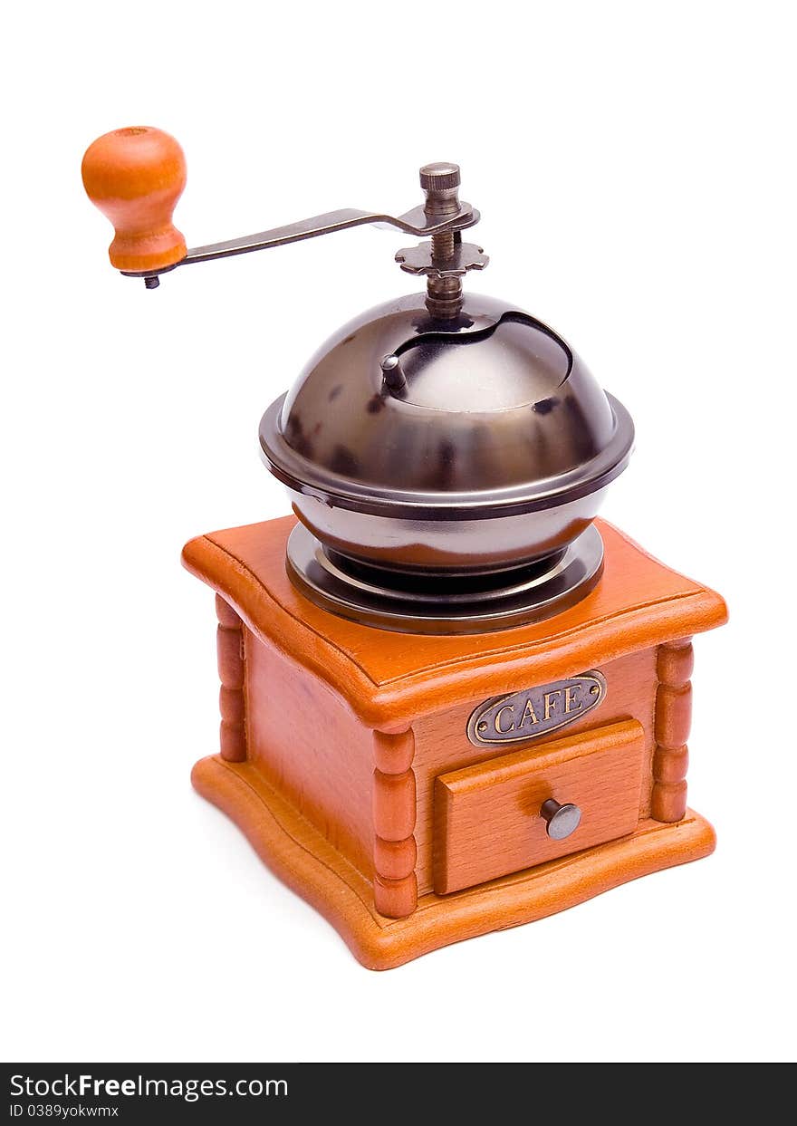 Wooden retro coffee-grinder