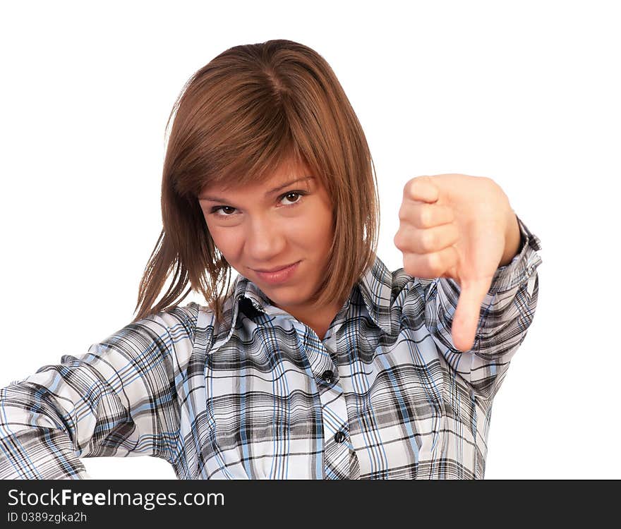 Portrait of a emotional beautiful teenage girl. Isolated on white background. Portrait of a emotional beautiful teenage girl. Isolated on white background.