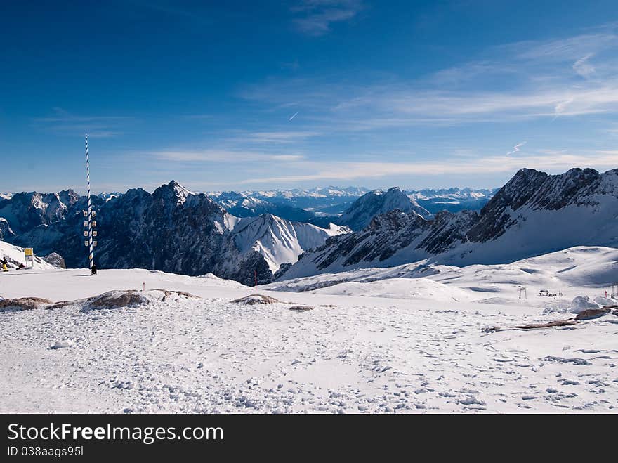 Winter landscape in the Zugspitze, Bavary, Germany. Highest Point in Germany (2962 m). Winter landscape in the Zugspitze, Bavary, Germany. Highest Point in Germany (2962 m)