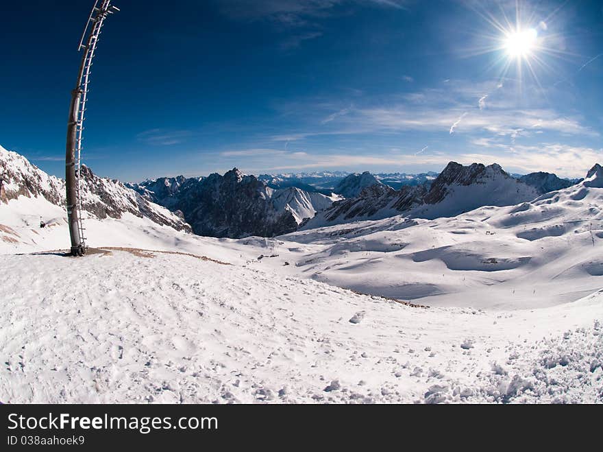 Winter landscape in the Zugspitze, Bavary, Germany. Highest Point in Germany (2962 m). Winter landscape in the Zugspitze, Bavary, Germany. Highest Point in Germany (2962 m)