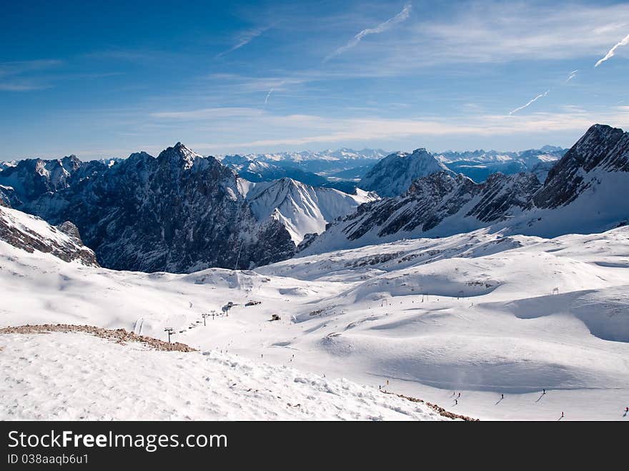 Winter landscape in the Zugspitze, Bavary, Germany. Highest Point in Germany (2962 m). Winter landscape in the Zugspitze, Bavary, Germany. Highest Point in Germany (2962 m)