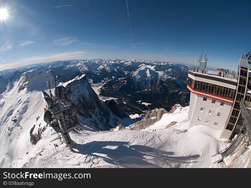 Winter landscape in the Zugspitze, Bavary, Germany. Highest Point in Germany (2962 m). Winter landscape in the Zugspitze, Bavary, Germany. Highest Point in Germany (2962 m)