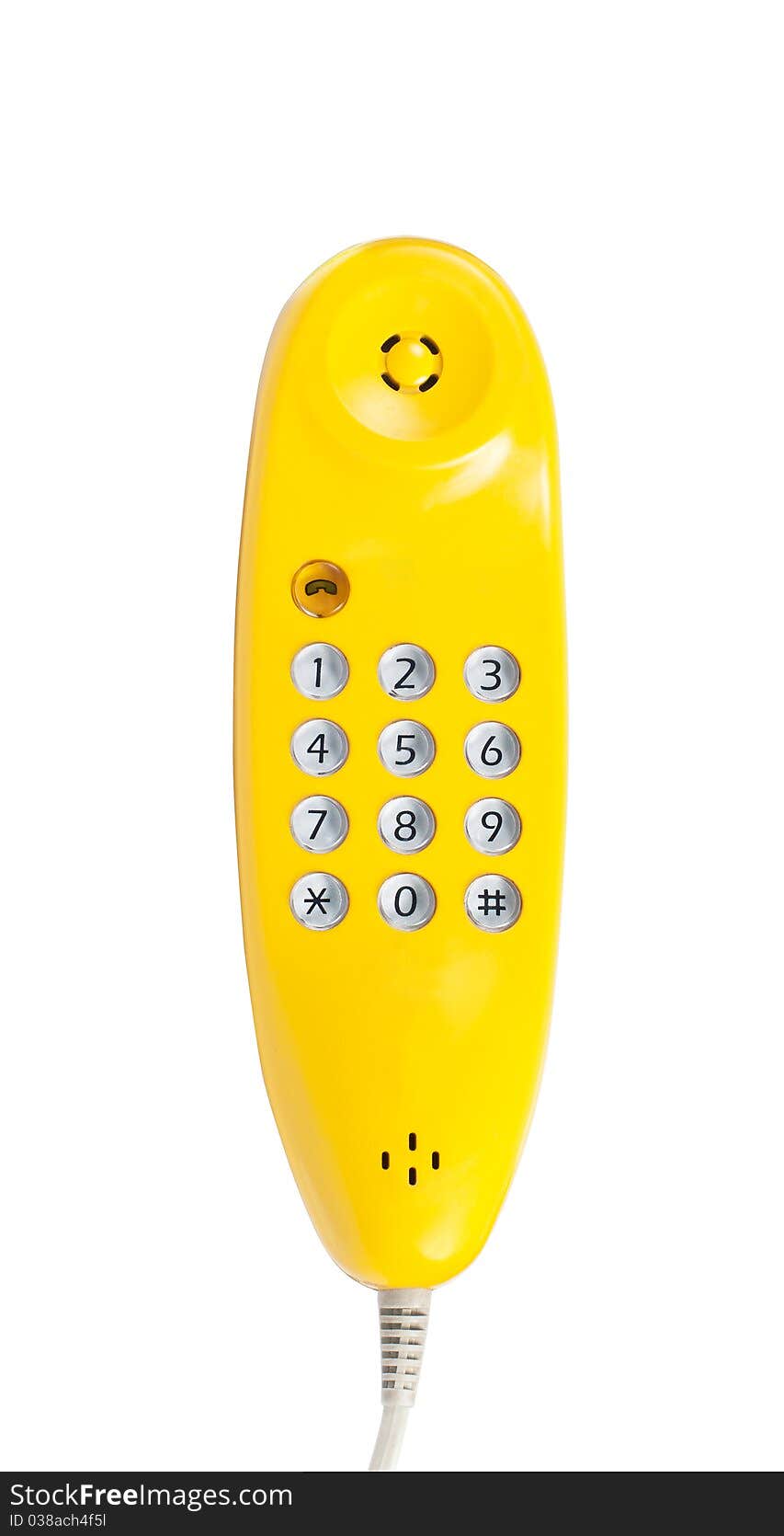 A handset, isolated on white remove all logos, removed non-standard buttons and labels, change the microphone hole deleted switch tone and pulse changed icon Call