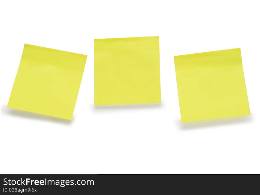 Three yellow sheet reminders on a white background