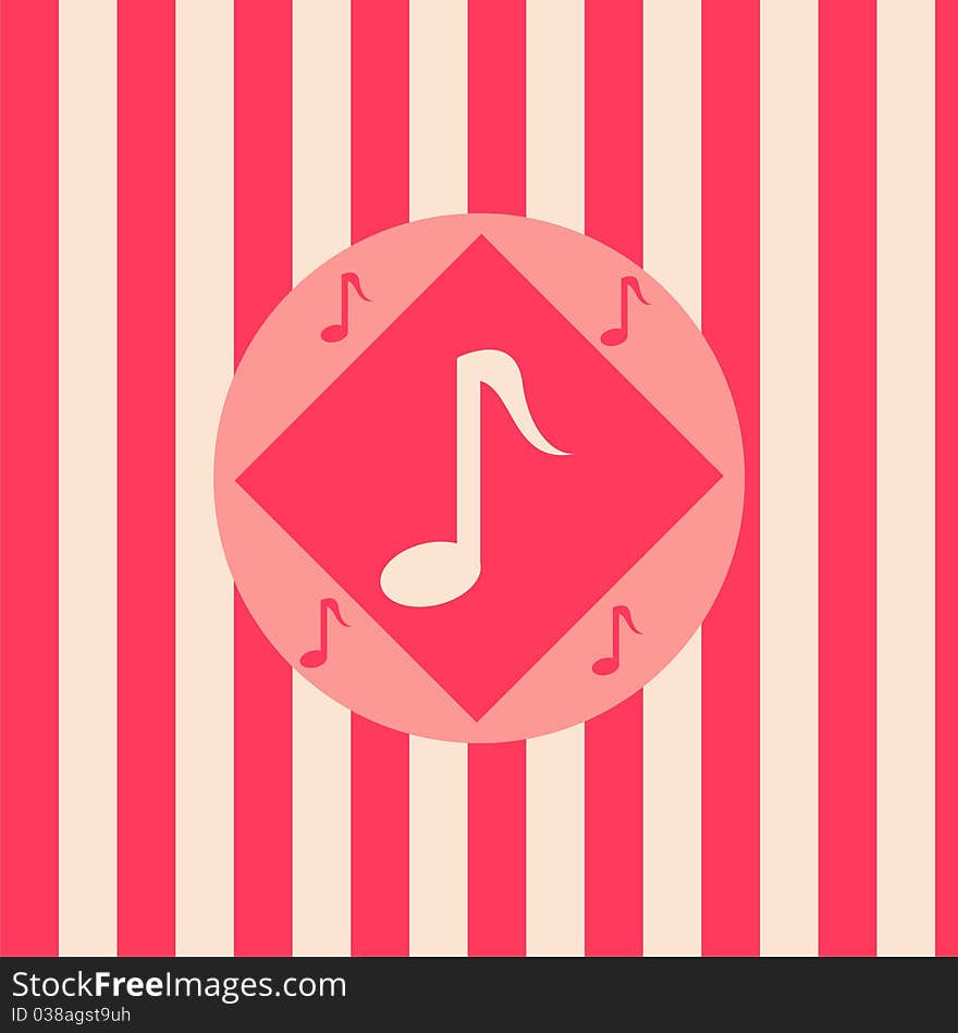 Cute colorful background with musical notes. Cute colorful background with musical notes