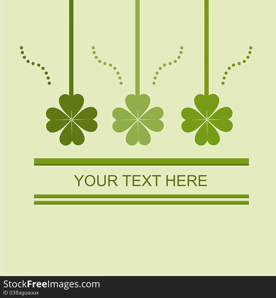 Cute st. patrick's day card with clovers