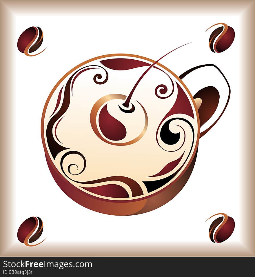 Vector illustration of coffee cup design