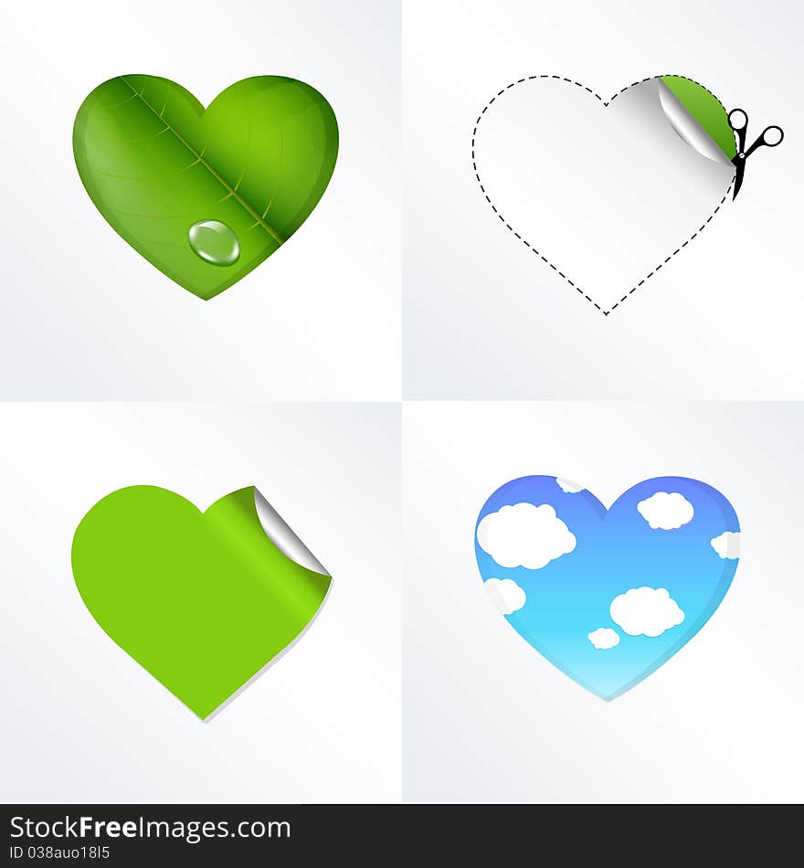 Hearts In Different Kinds, Vector Illustration