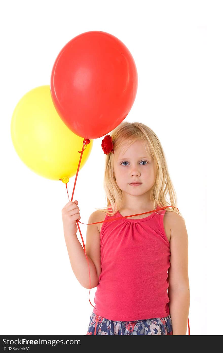 Little girl with baloons