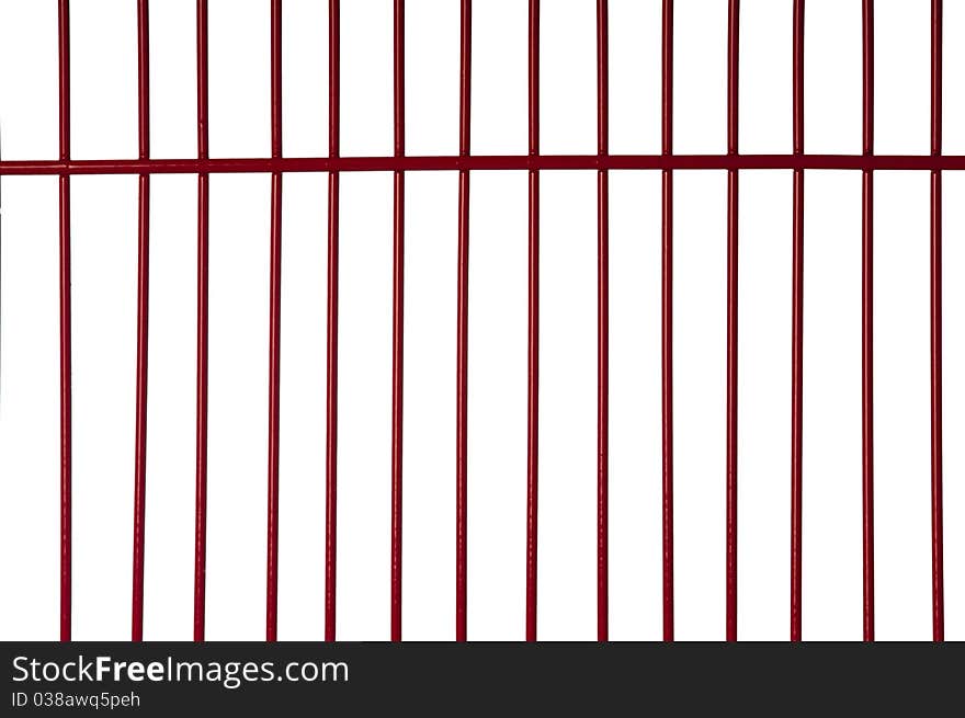 Red metal bars with white background. Red metal bars with white background