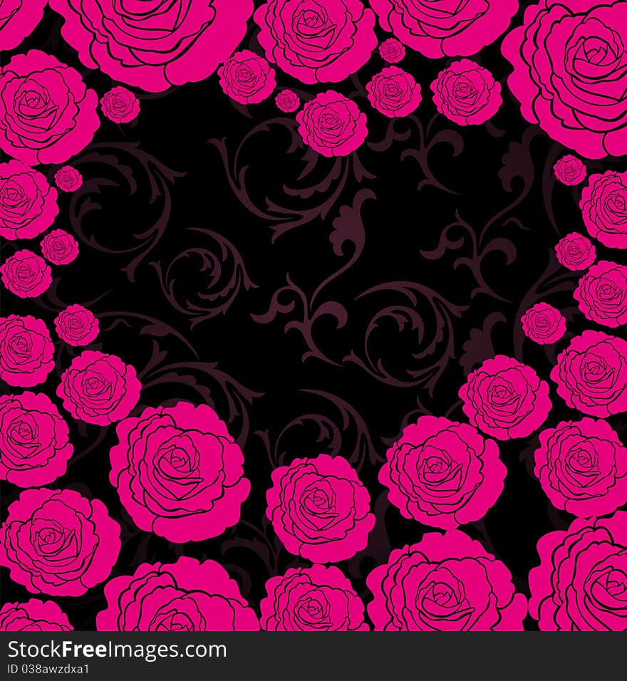 Floral  for Valentine's day with pink roses