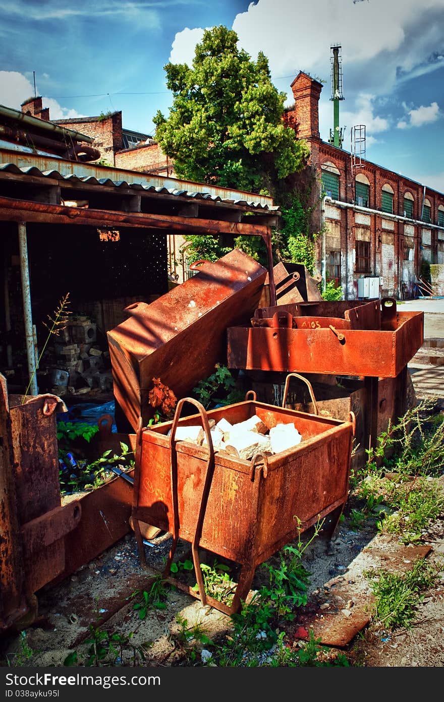 Industrial harbor landscape in Poland, Europe - HDR